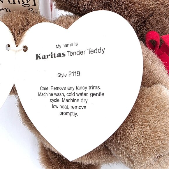 Gund Karitas Tender Teddy Brown Plush Teddy Bear 1989 Tags Gift Bag Vintage NOS - Picture 13 of 15
